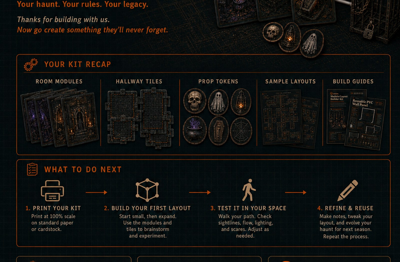Reusable haunted building kit