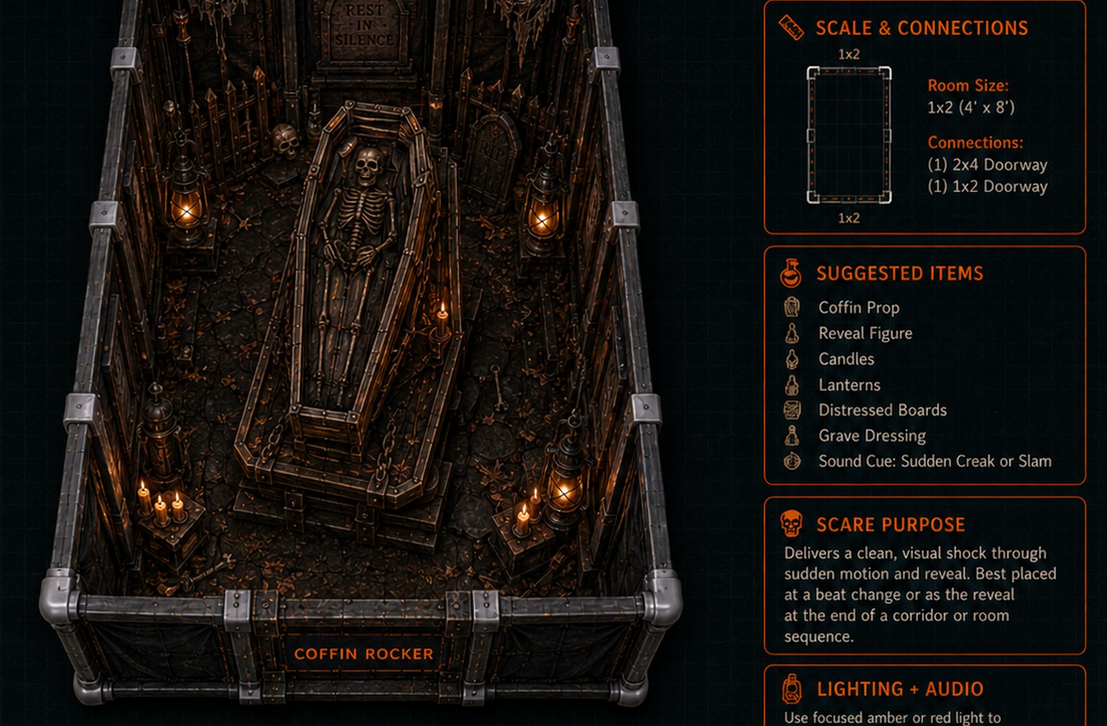 Coffin rocker haunt module